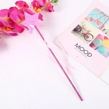 5入組女孩天使主題派對魔杖,仙女棒,星星棒,可愛攝影和表演小道具 - 彩色 - 查看 5