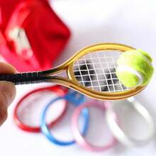 2pcs/Set 1:6 Doll House Mini Scene Accessories Simulation Mini Sports Goods Tennis Racquet Tennis Model Miniature Decoration - Silver - View 9