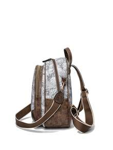 Fashionable Casual Elegant Style 1pc Multi-Pocket Pu Leather Women's Backpack That Can Also Be Used As A Shoulder Bag, Suitable For Girls, Women, College Students, Young Professionals And Office Workers, Perfect For Work, Business, Commuting, And School - Multicolor - View 3