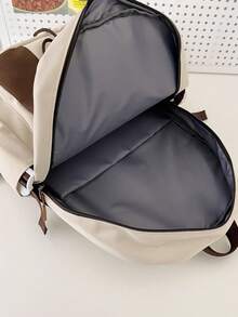 女士經典時尚背包,具有大容量和多種功能,適用於學校、學院、度假和旅行 - 白色 - 查看 4