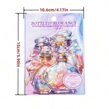 10pcs/Pack Romantic Series Bottle-Shaped Stickers, Seashell & Glass Bottle Design, Perfect For Scrapbooking And Decorating - Purple - View 7