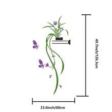 1個3d水晶亞克力鏡面牆貼沙發電視牆藝術裝飾門口3d花卉牆裝飾49.7英寸*23.6英寸 - 綠色 - 查看 2