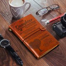 To My Daughter Gift Leather Journal Notebook From Mom Or Dad, 140 Pages, For Girls' Birthday, Graduation, Thanksgiving, Christmas Present (Brown) - Brown - View 3