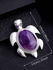 1 件天然石材吊墜可愛海龜治癒水晶時尚吊墜項鍊,diy 裝飾珠寶房間裝飾吊墜節日派對派對珠寶禮品 - 項鍊 - 查看 2