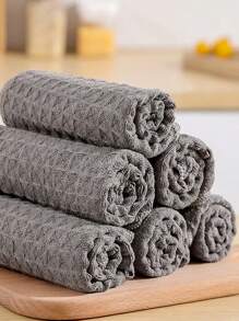 Waffle Cleaning Cloth For Cafe, Bar, Pineapple Pattern Dishcloth For Home Use, Highly Absorbent Glass Cleaning Rag - Grey - View 1