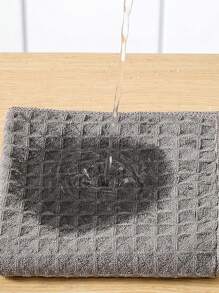 Waffle Cleaning Cloth For Cafe, Bar, Pineapple Pattern Dishcloth For Home Use, Highly Absorbent Glass Cleaning Rag - Grey - View 5