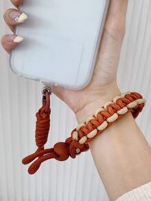 1入組情侶通用鑰匙扣,情人節禮物,編織有彈性的鑰匙扣,多功能手腕鑰匙扣,可連接手機,便攜式汽車鑰匙扣,全季度通用的包、腰部鑰匙扣 - 彩色 - 查看 2