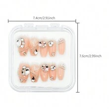 LASHIDOL Hình dán nghệ thuật móng tay , Đẹp Và Bền chặt , Lâu dài , Nâng cao Đồ treo , Lung linh , Hoàn chỉnh Bộ , Phong cách châu Âu Với Pha lê , Phù hợp Với Thạch Gel , Thích hợp Đối với Hằng ngày - Hồng - Xem 6