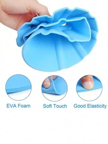 1个EVA海绵浴帽，带护耳设计，可调节防水洗发浴帽，适合头围42-51厘米的宝宝。 - 黃色 - 查看 5