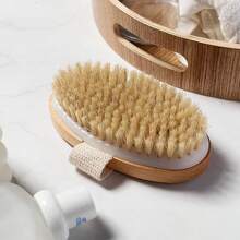 1入圓木身體沐浴刷,帶按摩功能 - 米色 - 查看 4