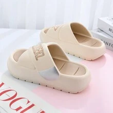 Fashionable Thick-Soled, Women's Slippers, Soft Sole, Strap , Versatile, Comfortable For Girls, Slip-Resistant, Casual Beach, Bathroom Non-Slip Slides