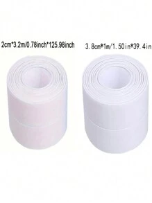 1 件 1m/3.2m Pvc 浴室水槽密封條、淋浴浴缸和衛生間防水密封膠帶 - 自黏牆貼,適合水管工和承包商 - 白色 - 查看 2