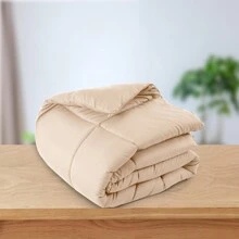 1 Pc Lux Decor Down Alternative Comforter – Soft Breathable All Season Quilt With Corner Tabs – Lightweight Hotel-Quality Bedding For Winter Sleeping – Box Stitching For Fluffiness – Versatile Bedroom Decor – Back To School, Graduation Gifts, Home Decor – Cozy, Cozy Quilt, Plush Comforter, Luxury Winter Bedding, Valentine's Day Cozy Night, Spring Lightweight Bedding, All-Season Warmth, Duvet Insert, Cozy Blanket, Fluffy Fill, Box Stitch Design, Reversible Design, Hotel Collection Style, Soft Touch Fabric, Easy Wash Bedding, Daily Living, Home Basic, Family Use - 米色 - 查看 5