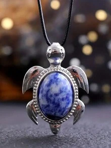 1 件天然石材吊墜可愛海龜治癒水晶時尚吊墜項鍊,diy 裝飾珠寶房間裝飾吊墜節日派對派對珠寶禮品 - 項鍊 - 查看 10