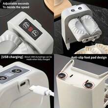 Máquina Eléctrica Para Hacer Empanadas, Mini Máquina Automática Inalámbrica Para Hacer Empanadas, Maquina Casera Para Hacer Empanadas Diy - Blanco - Ver 8