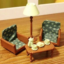 Dollhouse Miniature Living Room Furniture Set With Simulated Sofa, Piano, Tea Set And Dessert Scene Model, Family Toy Decorative Ornament Gift - Piano - View 5