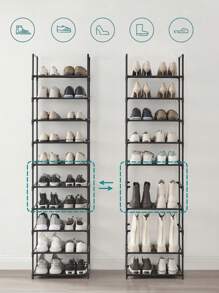 SONGMICS Scarpiera a 10 Ripiani, Scaffale Portascarpe, Organizzatore per Scarpe, 28 x 45 x 173 cm, Telaio in Metallo, Ripiani in Tessuto Non Tessuto, Corridoio, Camera da Letto, Grigio - Grigio - Visualizzare 2