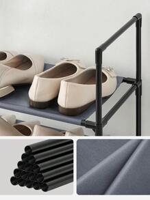 SONGMICS Scarpiera a 10 Ripiani, Scaffale Portascarpe, Organizzatore per Scarpe, 28 x 45 x 173 cm, Telaio in Metallo, Ripiani in Tessuto Non Tessuto, Corridoio, Camera da Letto, Grigio - Grigio - Visualizzare 3