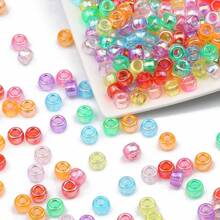 400pcs Acrylic Beads (0.6*0.9mm) Macaron Colored Horse Eye Shape Beads For Diy Bracelets & Necklaces, Jewelry Making Accessory - 400pcs - View 5