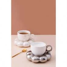 NJCHARMS 1 Set New Macaron Series Ceramic Craft Coffee Mug - Sunflower Base Styling, Non-Slip & Scald-Proof Design,Cups Creative Home Decoration - Multicolor - View 5