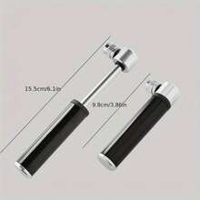 1pc Portable Bike Pump For Mountain Bike/Basketball, Mini Air Tube Inflator Compatible With Presta And Schrader Valve - Silver - View 3