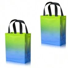 7 件裝不織布漸層禮品袋套裝適用於節慶、派對和購物包裝 - 紅白色 - 查看 7