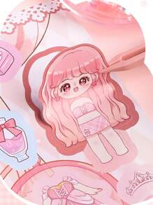 1盒50入可愛的公主主題穿搭貼紙,適用於學生的diy藝術創作,精美包裝 - 彩色 - 查看 4