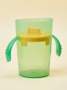 meomill 1個兒童用水杯/由半透明pp材料製成/防噎氣閥設計配速控制蓋/雙手把手/抗沖擊材料/容量約330毫升/適合寶寶飲水和學習使用 - 綠色 - 查看 10