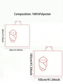 珊瑚絨可愛卡通動物嬰兒浴巾帶帽男女孩新生兒柔軟吸水快乾不掉毛浴袍襁褓毯組合浴巾游泳巾 - 灰色 - 查看 2
