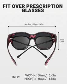 LVIOE Polarized Fit Over Sunglasses For Women - Round Frame To Wear Over Glasses With UV Protection For Driving Boho - Hot Pink - View 4