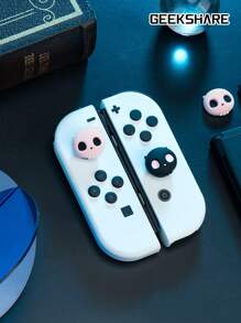 GeekShare 4 nút bìa hình đầu lâu màu hồng Tương thích với Switch/Oled/Lite - Hồng và đen - Xem 6