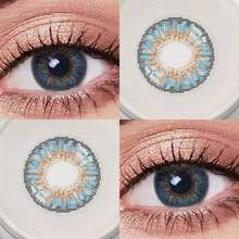 1 Pair Sapphire-Colored Cosmetic Contact Lenses, 14mm Diameter, Year-Round Use, Eye Makeup Beauty - Royal Blue - View 4