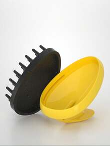 1入組矽膠頭皮按摩器洗髮刷,深度清潔頭皮 - 黃色 - 查看 7