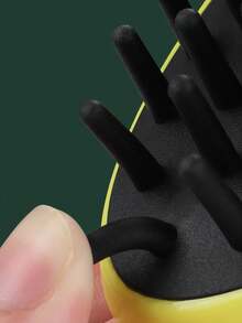 1入組矽膠頭皮按摩器洗髮刷,深度清潔頭皮 - 黃色 - 查看 6