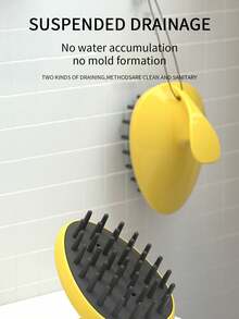 1入組矽膠頭皮按摩器洗髮刷,深度清潔頭皮 - 黃色 - 查看 8