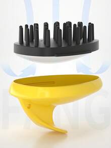 1入組矽膠頭皮按摩器洗髮刷,深度清潔頭皮 - 黃色 - 查看 5