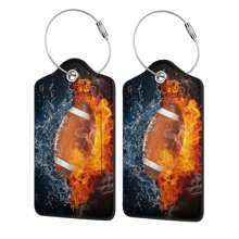 行李牌、手提箱識別牌、防丟識別牌、不銹鋼環皮革行李牌、格紋登機超細纖維皮革行李牌 - 黑色 - 查看 7