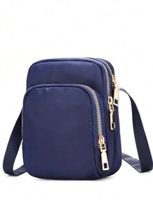 Women Bag Waterproof Shoulder Bag Crossbody Zipper Mobile Phone Lady Female Multifunction Handbag Wrist Purse Women Pouch - Blue - View 6