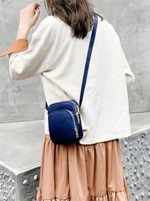 Women Bag Waterproof Shoulder Bag Crossbody Zipper Mobile Phone Lady Female Multifunction Handbag Wrist Purse Women Pouch - Blue - View 4