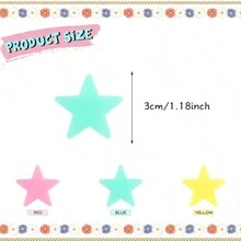 100張發光星星貼牆貼裝適合臥室客廳天花板裝飾女孩自黏diy空間裝飾 - 黃色 - 查看 3