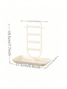 1入首飾置物架,多功能耳環&手鍊&項鍊&戒指支架,可放置於桌面展示 - 透明白 - 查看 2