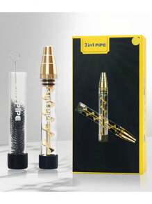 1pc Rotatable Pipe Cleaner Tool Kit For Hookah Water Smoking, A Gift For Smokers, Hand Rolled Cigarette - Gold - View 5