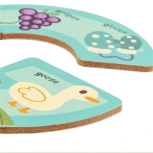 1入組木製字母和數字拼圖,abc視覺詞彙學習動物拼圖,玩具聖誕萬聖節感恩節生日禮物：動物拼圖：abc學習玩具 - 彩色 - 查看 6