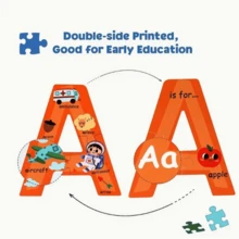 1入組木製字母和數字拼圖,abc視覺詞彙學習動物拼圖,玩具聖誕萬聖節感恩節生日禮物：動物拼圖：abc學習玩具 - 彩色 - 查看 3