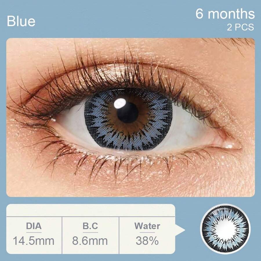 MagiSter Colored Contact Lens Power 0.00 Brown Blue Gray Color 14.5 mm 1 Pair 6 Months Innocent Contacts Lenses For Daily Wear Or Traveling