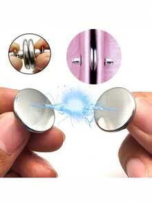 5/10對帶背釘磁性簾扣,磁性簾夾,窗扣,適用於家庭臥室辦公室窗簾 - 銀色 - 查看 7