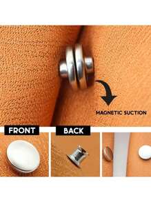 5/10對帶背釘磁性簾扣,磁性簾夾,窗扣,適用於家庭臥室辦公室窗簾 - 銀色 - 查看 6