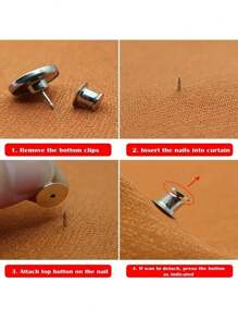 5/10對帶背釘磁性簾扣,磁性簾夾,窗扣,適用於家庭臥室辦公室窗簾 - 銀色 - 查看 5