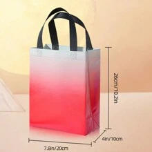 7 件裝不織布漸層禮品袋套裝適用於節慶、派對和購物包裝 - 紅白色 - 查看 2