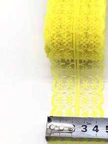 Ls001 新設計繽紛、透明、無彈力花邊修飾裁縫配件,適用於diy服裝、內衣、沙發、窗簾裝飾/長度：1000cm/寬度：4.5cm - 芥末黃 - 查看 3